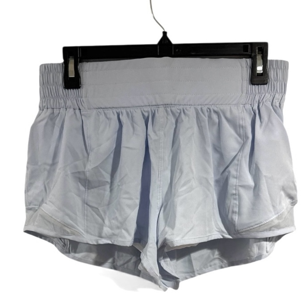 Light Blue running Shorts brief lined elastic waistband
